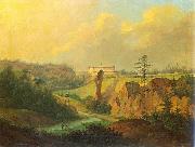 Antoni Lange View from Ojcow - View of Pieskowa Skala Castle. painting